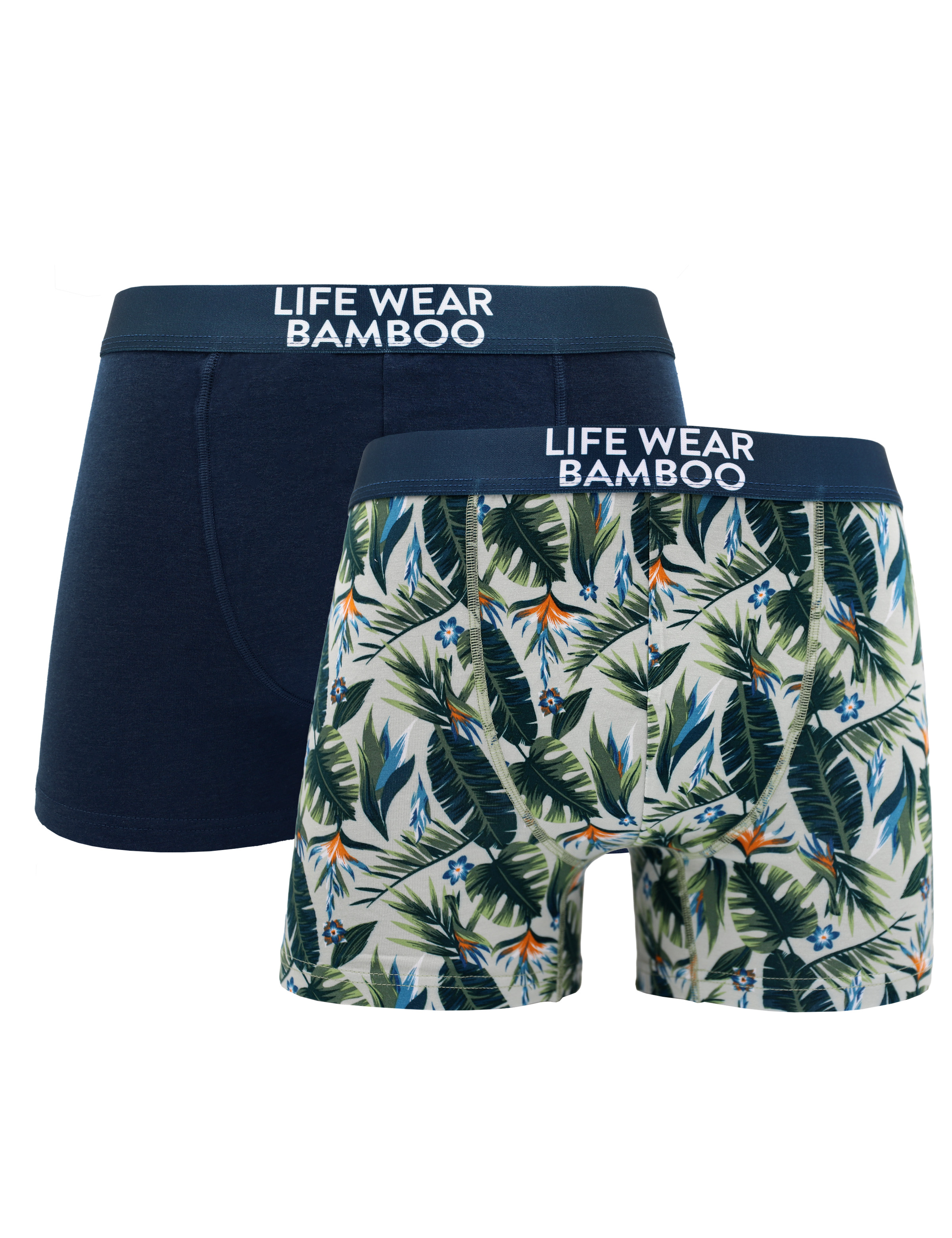 2-pack boxerkalsonger i bambu -Papegojblommor