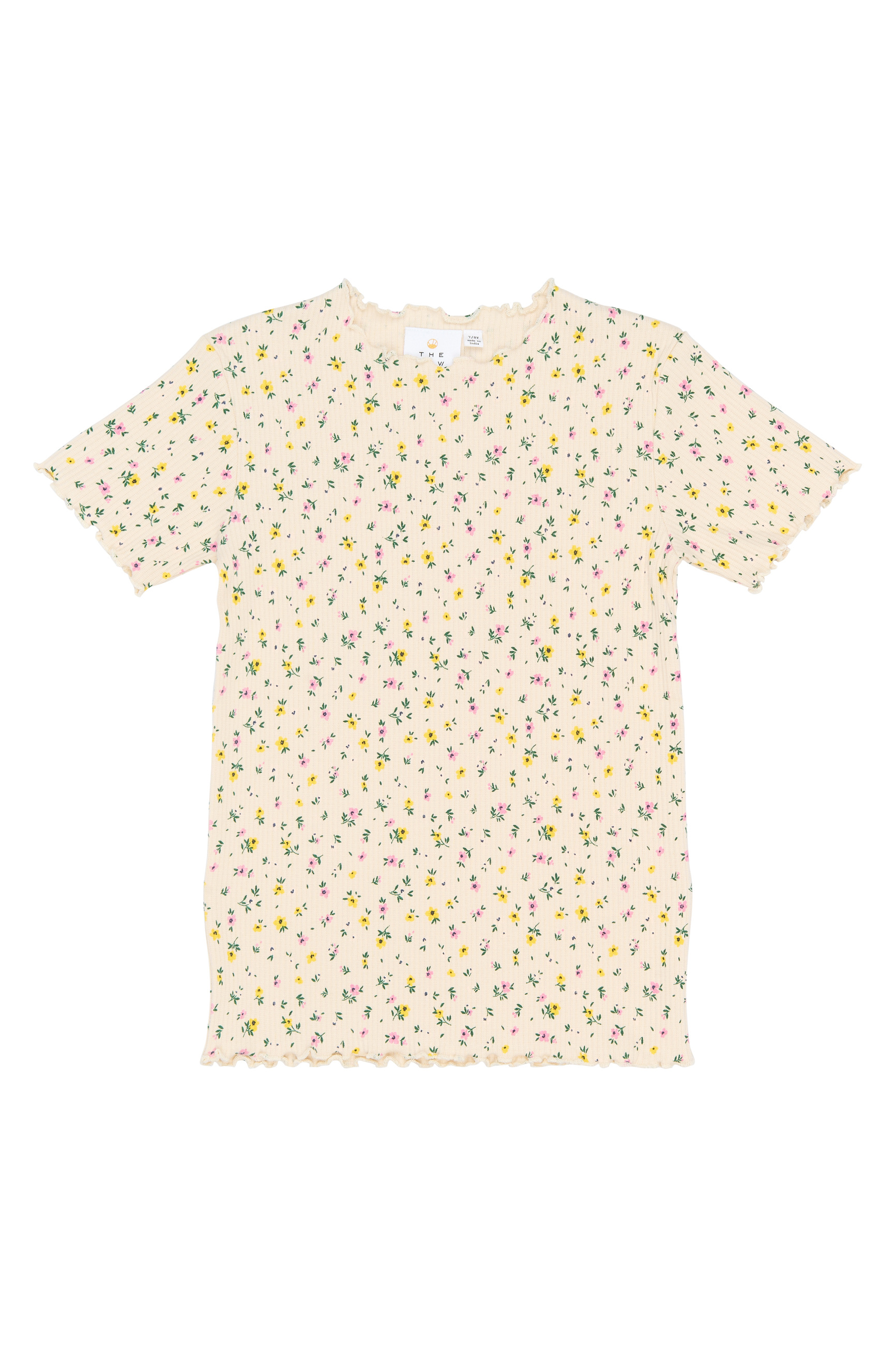 TNSummer SS Rib Tee Gardenia AOP
