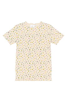 TNSummer SS Rib Tee Gardenia AOP