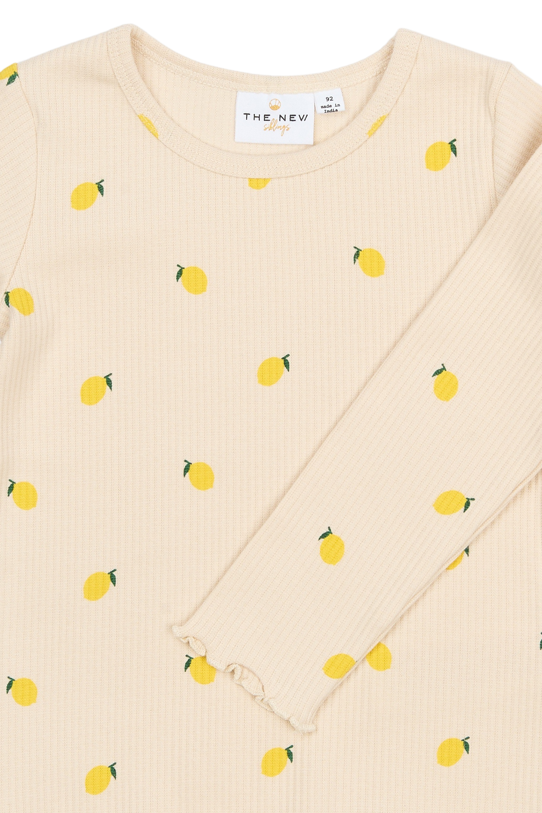 TNSTSmilla LS Rib Tee Gardenia AOP - 3