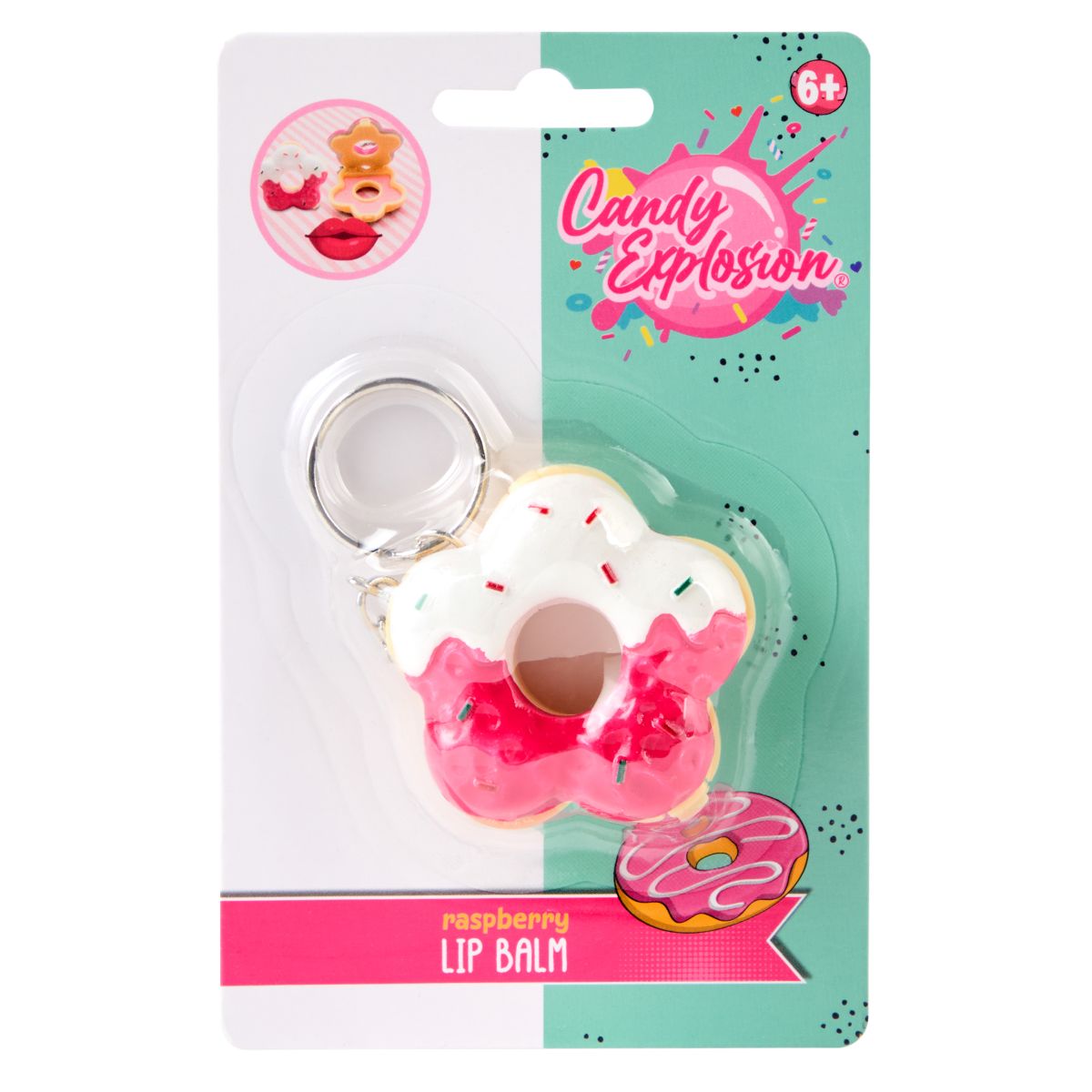 Create It! Donut Lipbalm Keychain Candy Explosion Rosa