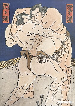 Affisch Uzugafuchi möter Washigahama