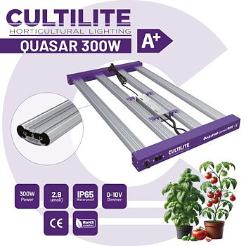 Cultilite Quasar 300 LED Växtbelysning – 300 W Fullspektrum (2.9 µmol/J)