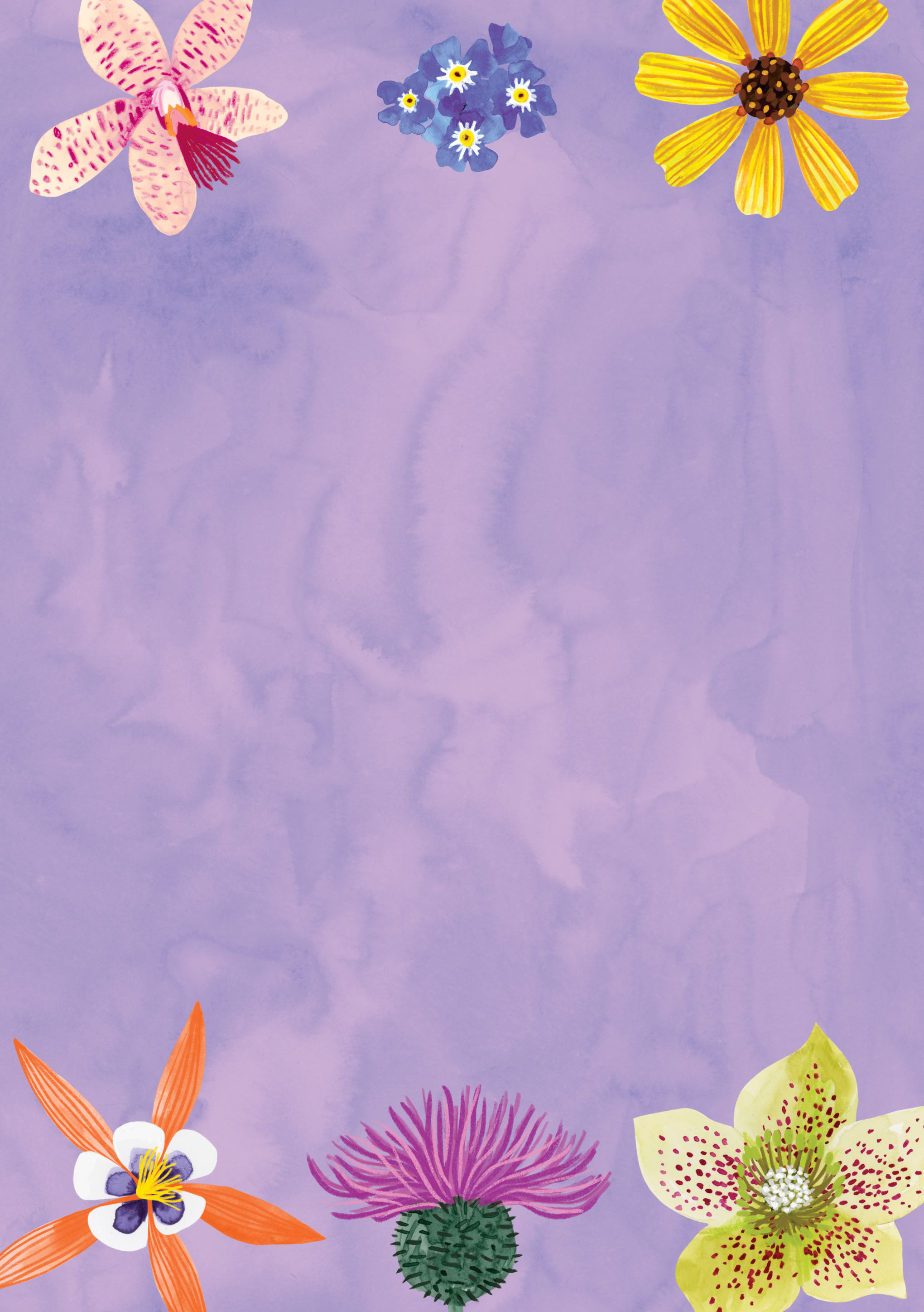 Floral Supernova Writing Paper Set - 6