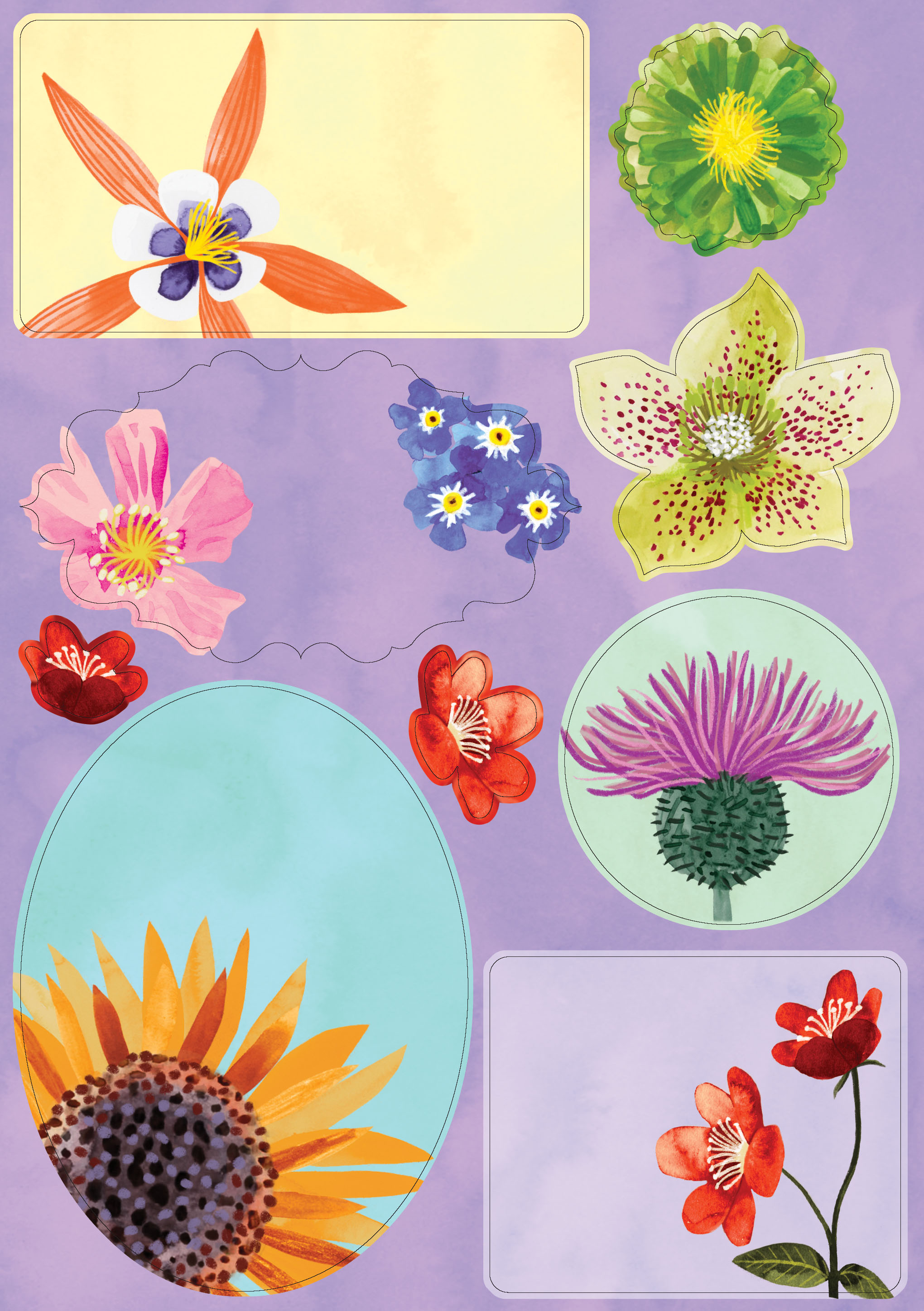 Floral Supernova Writing Paper Set - 3