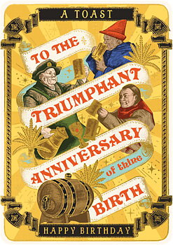 Huzzah Triumphant Anniversary Birthday Card