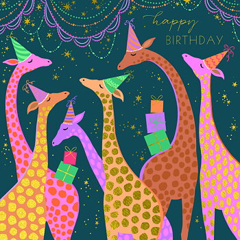 Sara Miller Party Giraffes Birthday Card