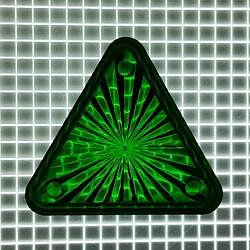 1-1/16" Equilateral Triangle Transparent Starburst Green Playfield Insert