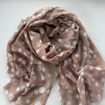 Scarf dots beige