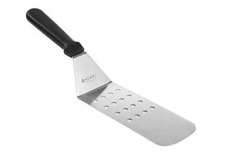 Stekspade perforated svart PP handtag 73x380 mm