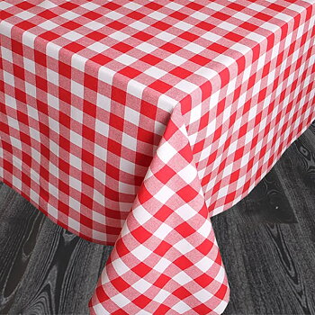 Bistroduk Röd Rutig i bomullskvalitet