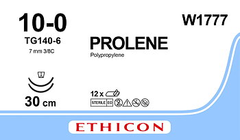 Prolene sutur 10-0, W1777, TG140-6 30 cm blue