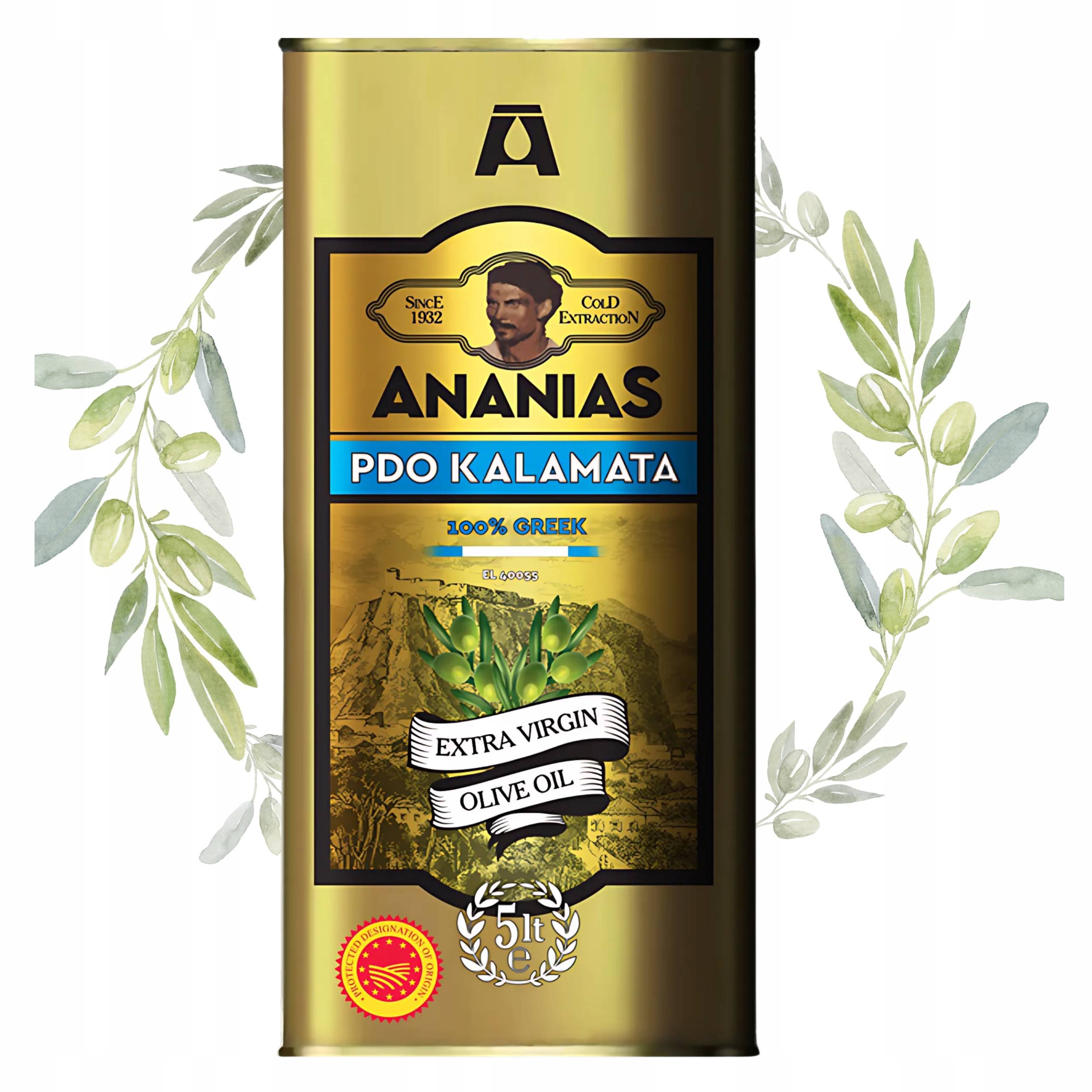 extra virgin olive oil, P.D.O. KALAMATA Ananias, 5L, free shipping