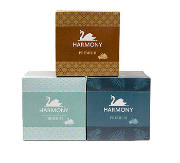 Ansiktsservetter Cube Box 3-skikt Harmony – 60-pack mjuka pappersservetter