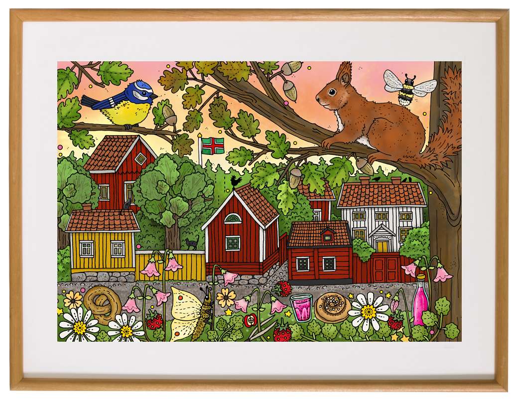 Affisch Småland/Lilla staden, 30x40 cm