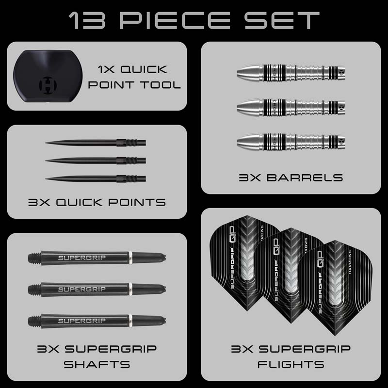 Harrows Supergrip Quick Point Bomb 90% 23g - 6