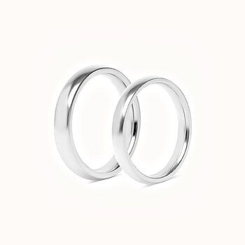 Sett med forlovelsesringer - 2 sølvringer 4 mm og 3 mm