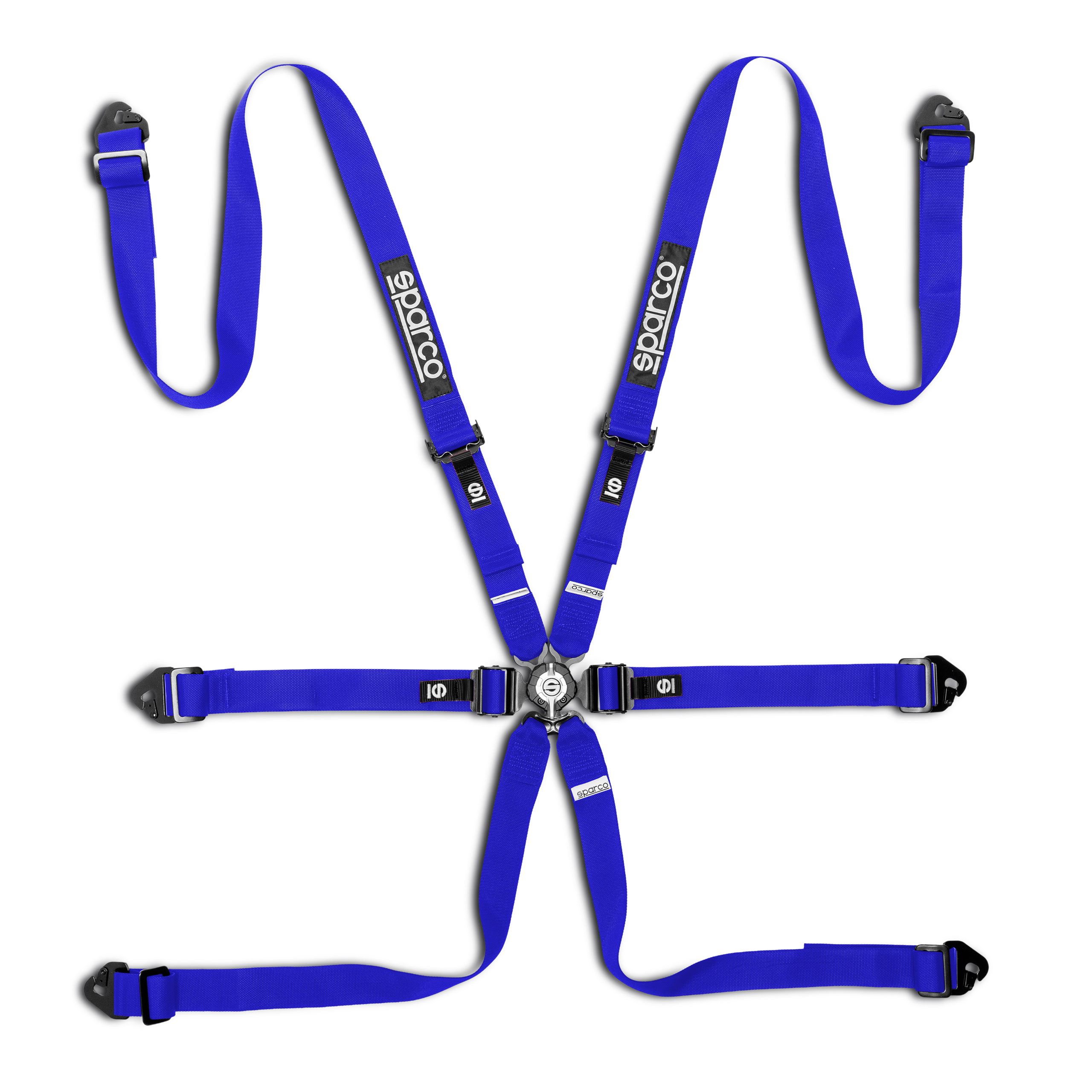 Sparco 6-punktsbälte Hans 2+2+2 tum Competition H-2 PD- Blå