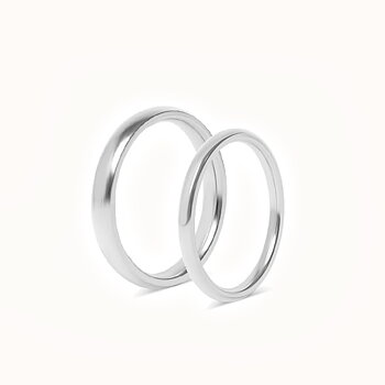 Sett med forlovelsesringer - 2 sølvringer 3 mm og 2 mm