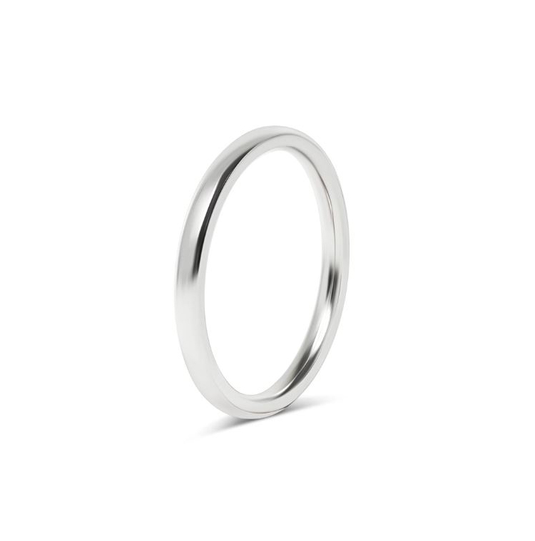 Sett af trúlofunarhringjum - 2 silfurhringir, 4 mm og 2 mm - 3
