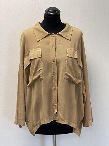 Auphoria blus med ficka camel