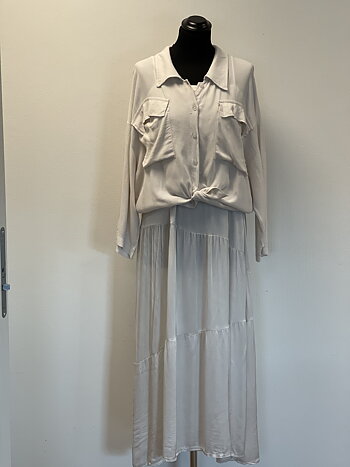 Auphoria blus med ficka creme