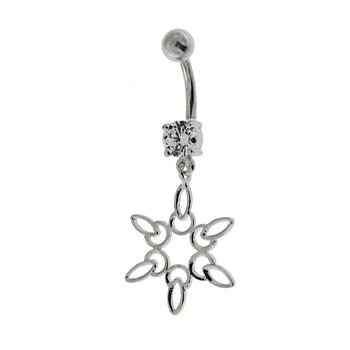 Navel piercing - snow star