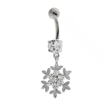 Navel piercing - snow star