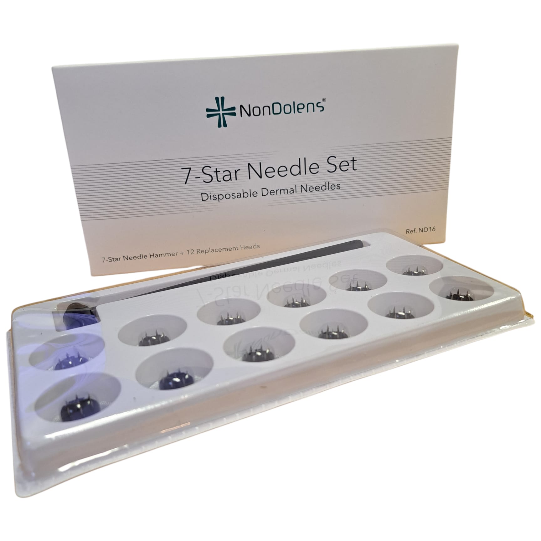 Sjustjärnshammare, Seven star dermal needles, 1 Hammare med 12 ytterligare utbytningsbara huvuden - 2
