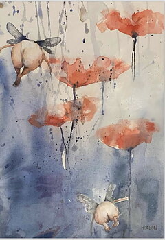 Rumpla i regn - 30x50cm