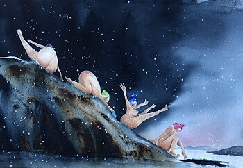 On the cliff - 60x90cm