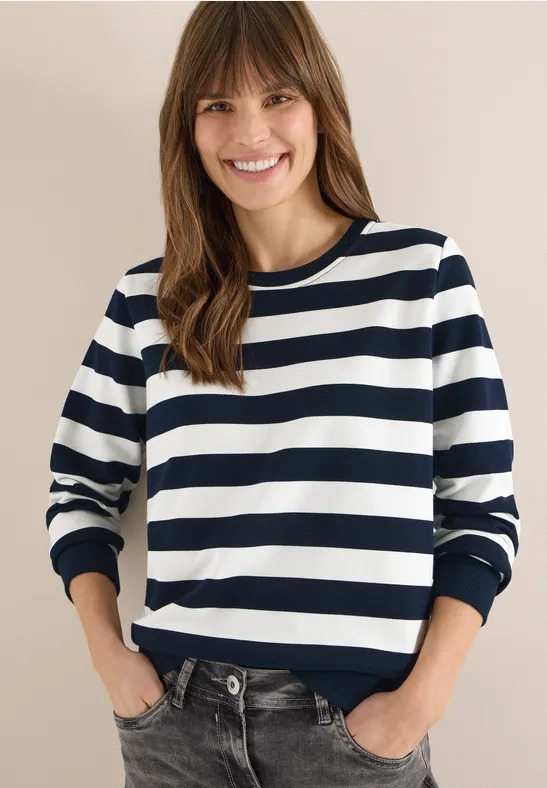 Striped Sweatshirt - Universal Blue - Cecil - 3
