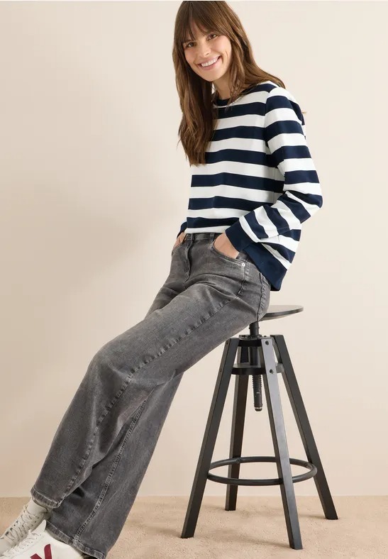 Striped Sweatshirt - Universal Blue - Cecil - 4