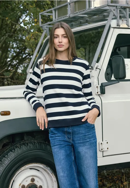 Striped Sweatshirt - Universal Blue - Cecil