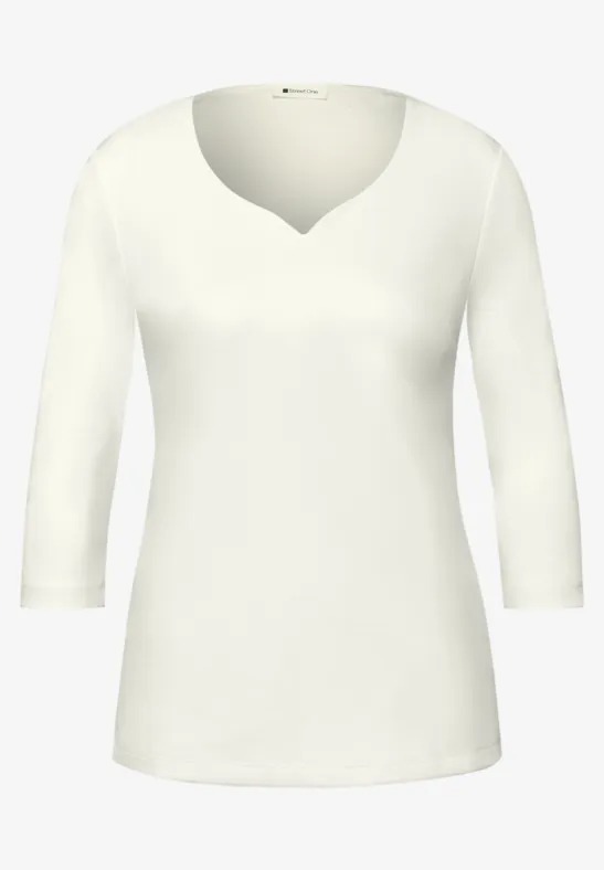 LTD QR Heart Neck Ada - Offwhite - Street One - 5