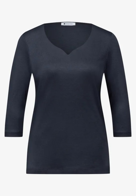 LTD QR Heart Neck Ada - Shadowed Navy - Street One - 4