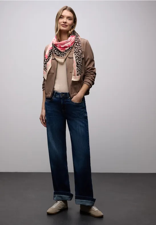 Modal Print Square Scarf - Striking Coral - Street One