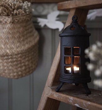 Värmeljushållare Kamin - Svart