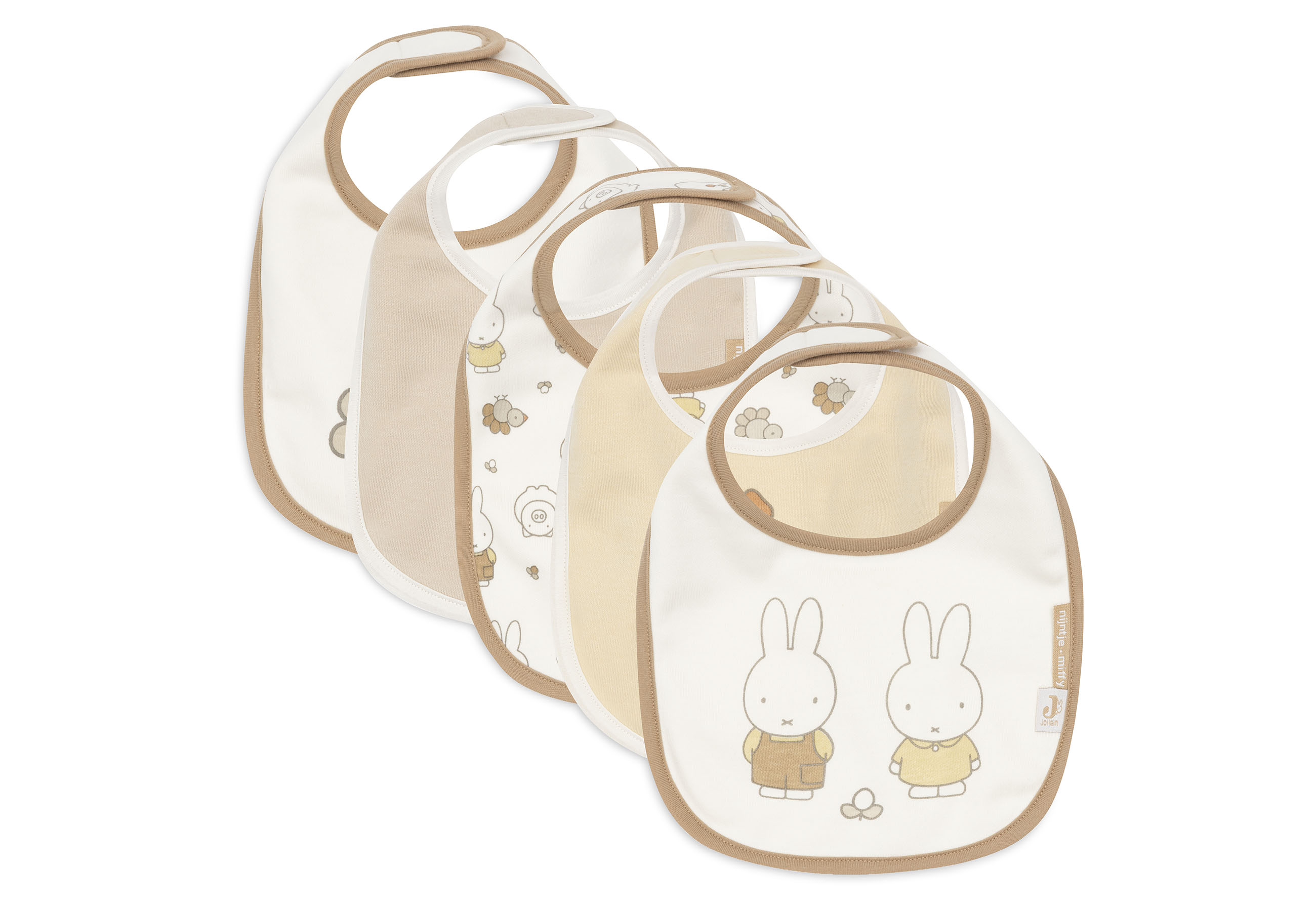 Jollein Bandan Bib Jersey Vattentät Miffy Family Farm (5pack)						