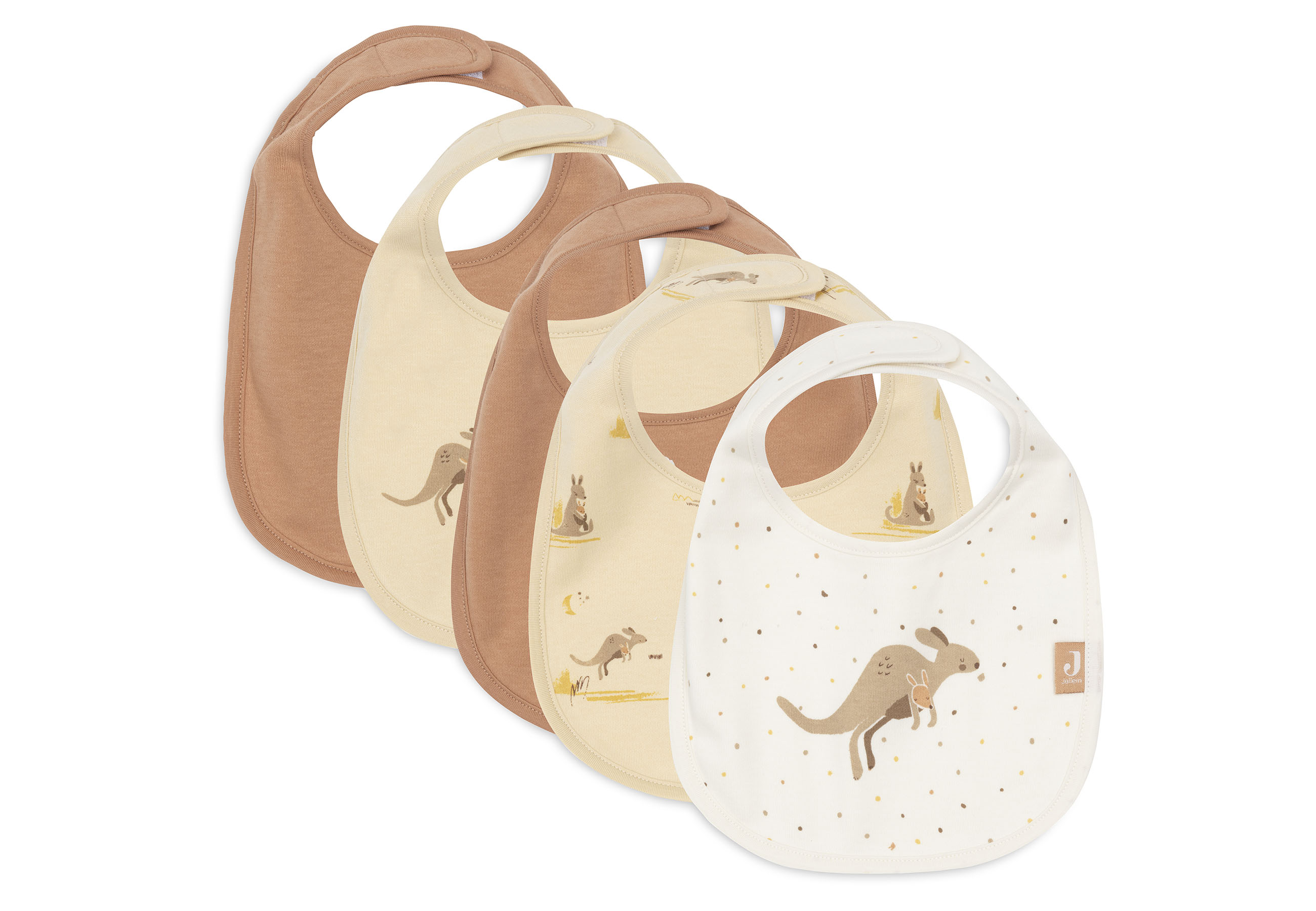Jollein Bandan Bib Jersey Vattentät Kangaroots (5pack)									