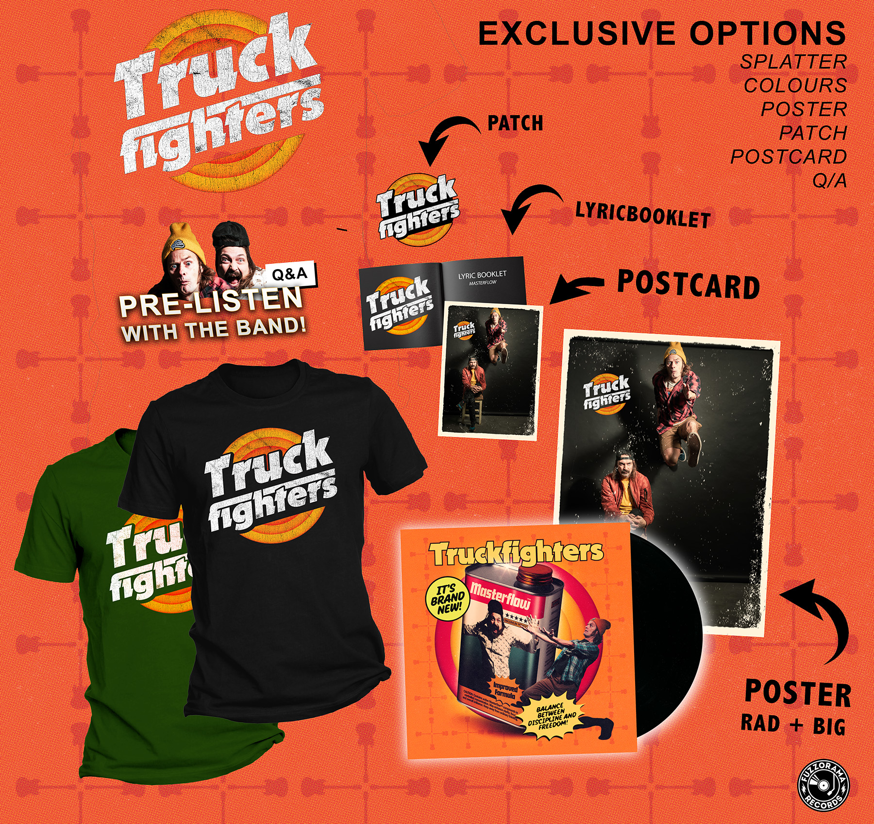 Truckfighters - MASTERFLOW LP SINGLESLEEVE - Black (+ options) - 2