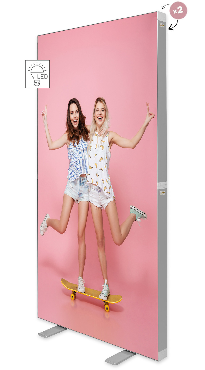 Mässvägg LED Flex, Ljuslåda 1000x2000mm