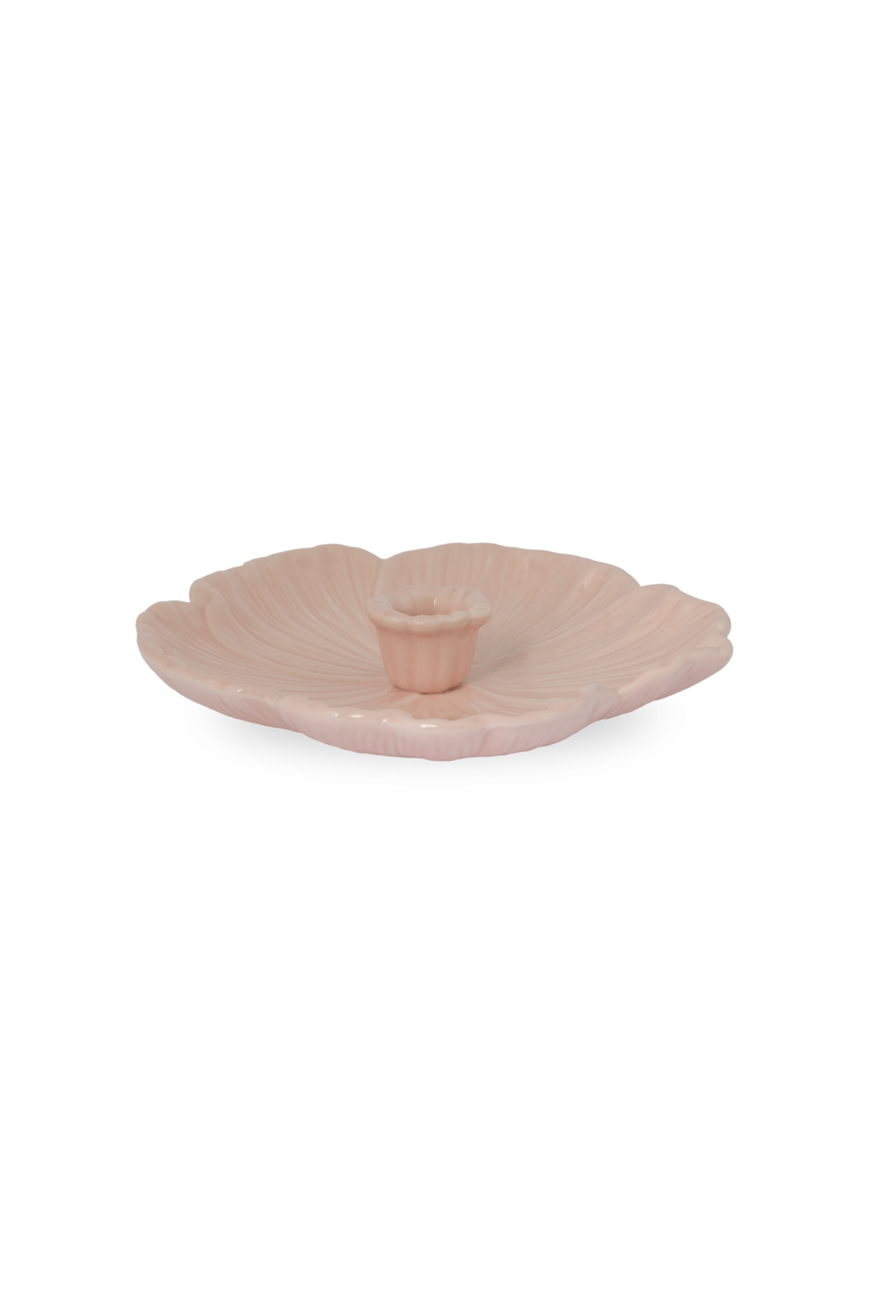 Botanik - Ljusstake - Blomma - Keramik - Ljusrosa - Stor - 4