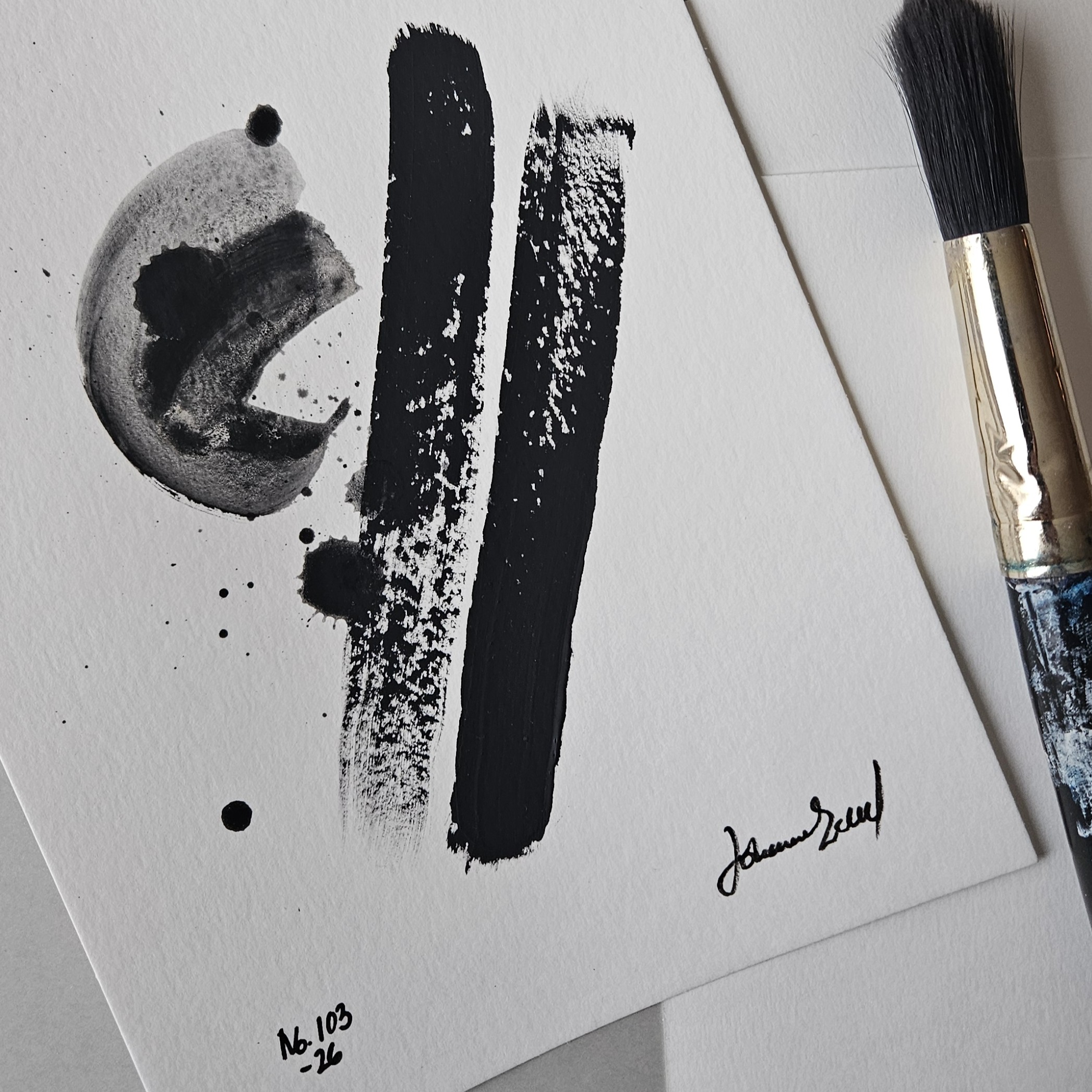 (SÅLD) No. 103 Handmålad Mini Art (A5)