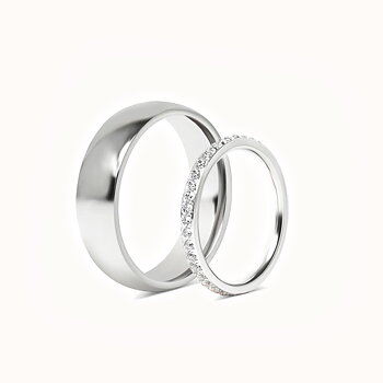 Sett med forlovelsesringer - 1 vanlig ring og 1 Forlovelsesring - 5 mm og 3 mm