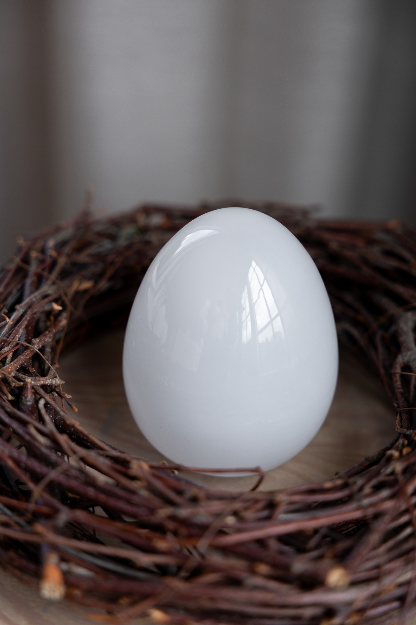 Bjuvsta Glass Egg - White Egg - Glossy - 11 cm