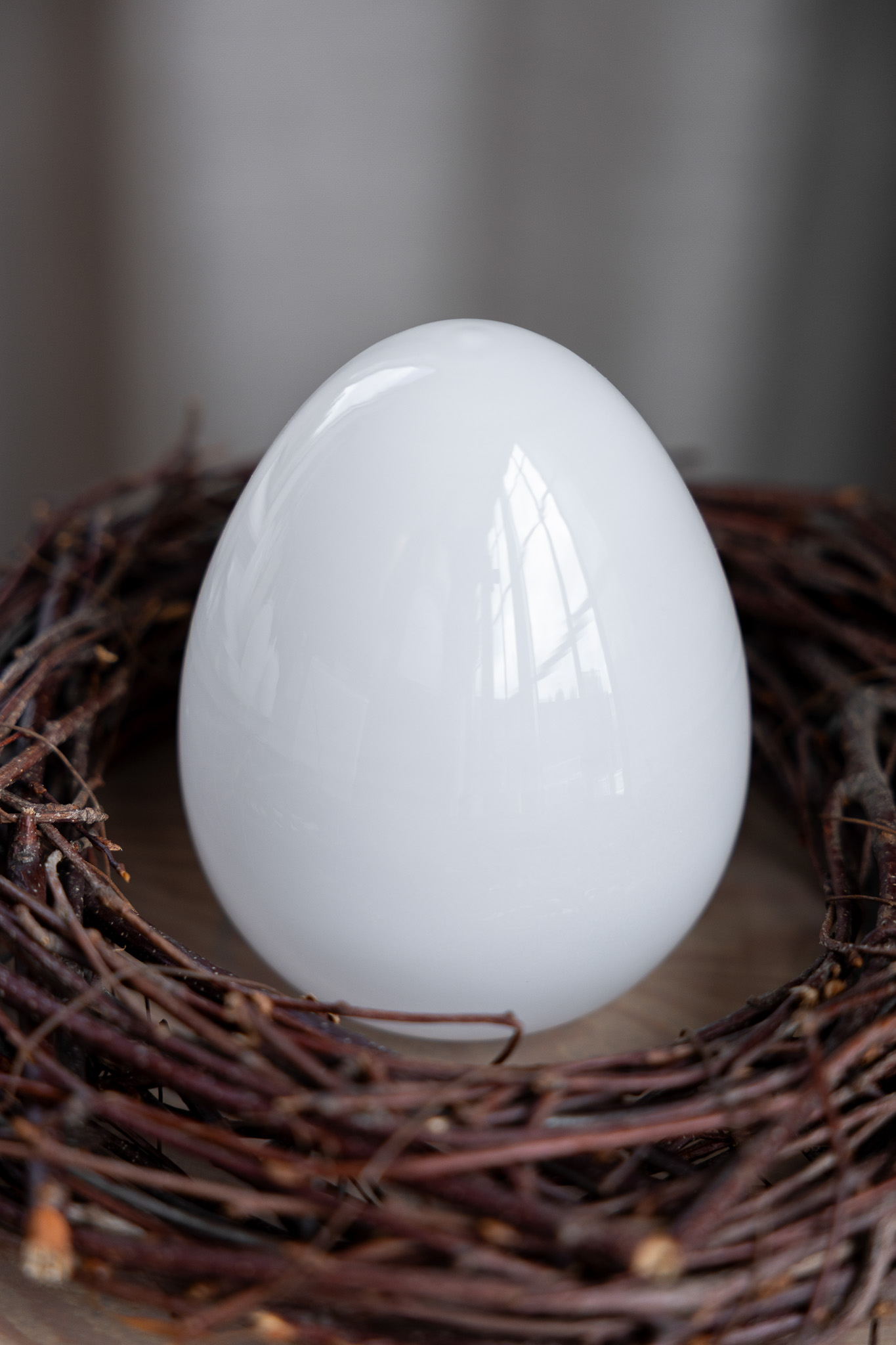 Bjuvsta Glasägg - Vitt ägg - Blank - 13 cm