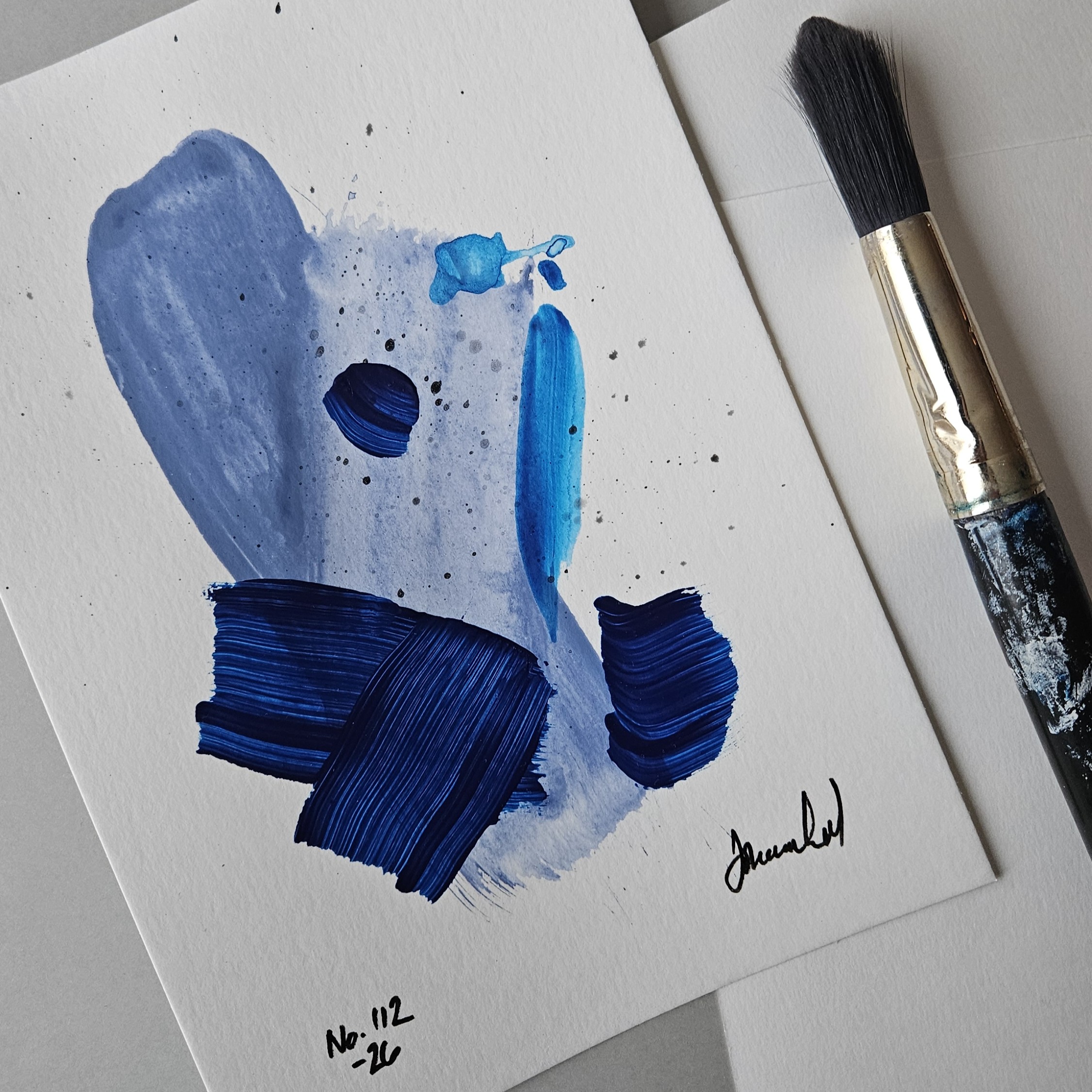 (SÅLD) No. 112 Handmålad Mini Art (A5)