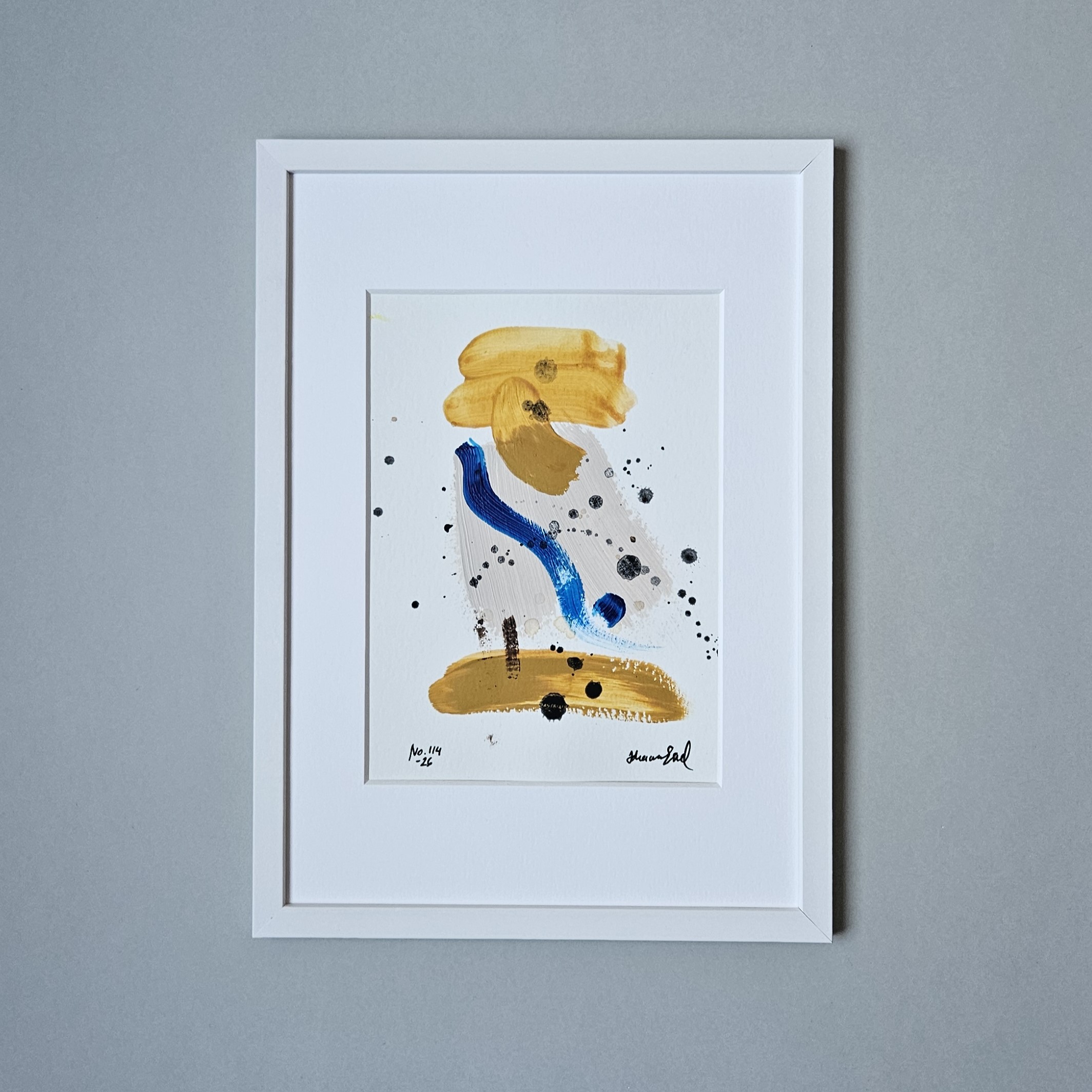Ockragul handmålad Mini Art