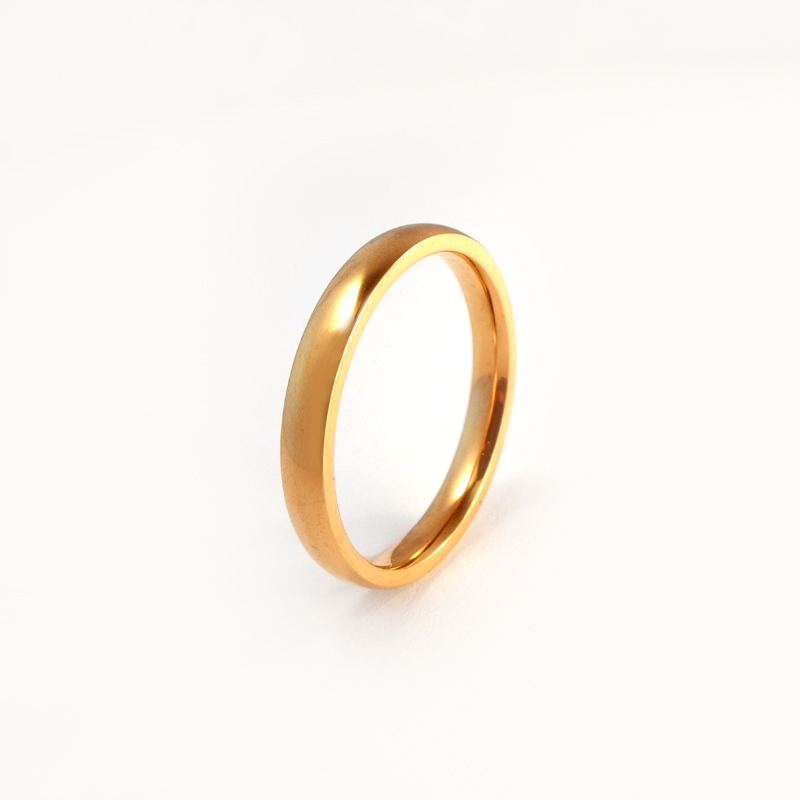 Sæt med forlovelsesringe - 1 ring i stål og 1 ring i guld - 5 mm og 3 mm - 6